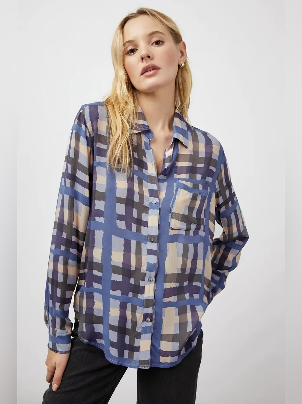 Rails Josephine shirts Plaid Button-Front Blouse, XS S M L